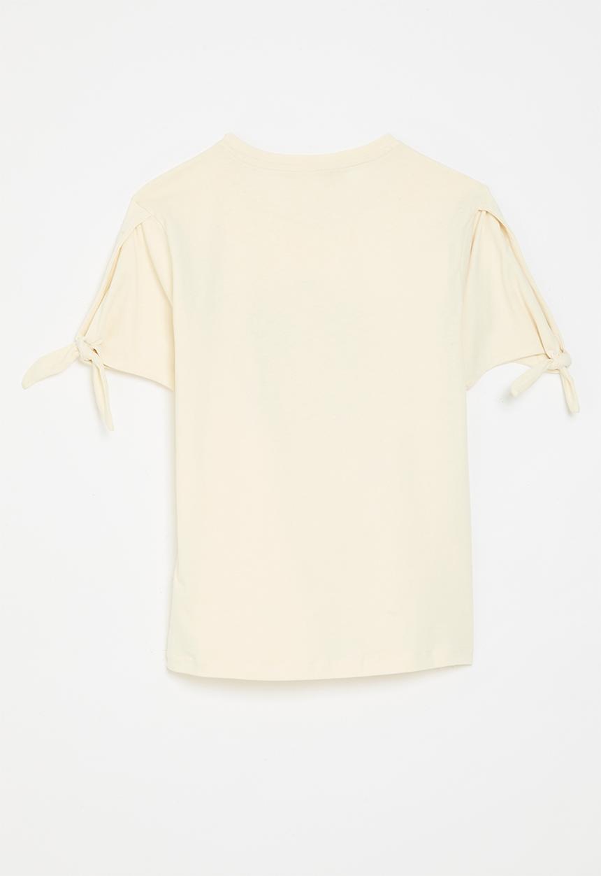 POLO - Girls claire short sleeve sequin tee - sand