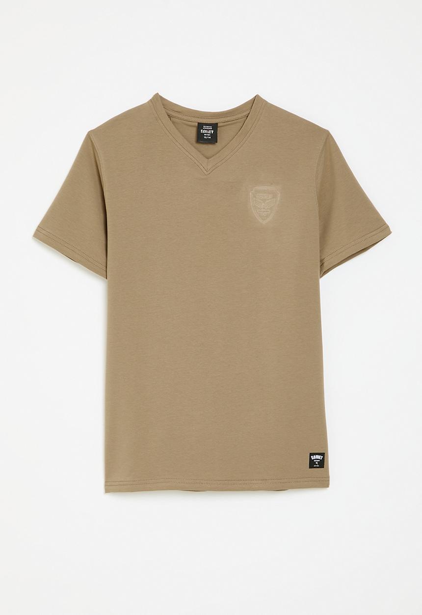 SOVIET - Boys v-neck fashion tee - new khaki