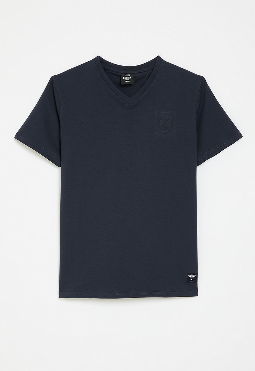 SOVIET - Boys v-neck fashion tee - navy