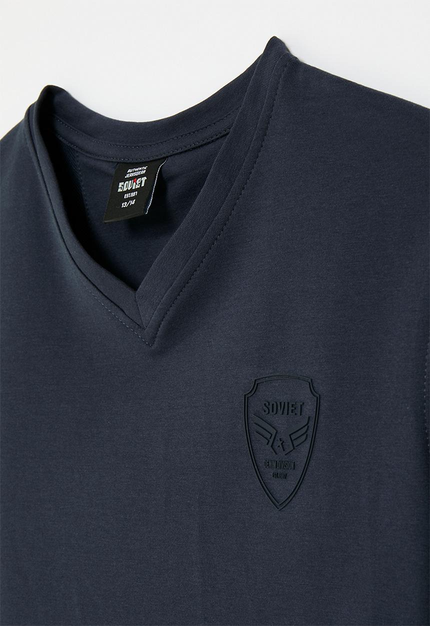 SOVIET - Boys v-neck fashion tee - navy