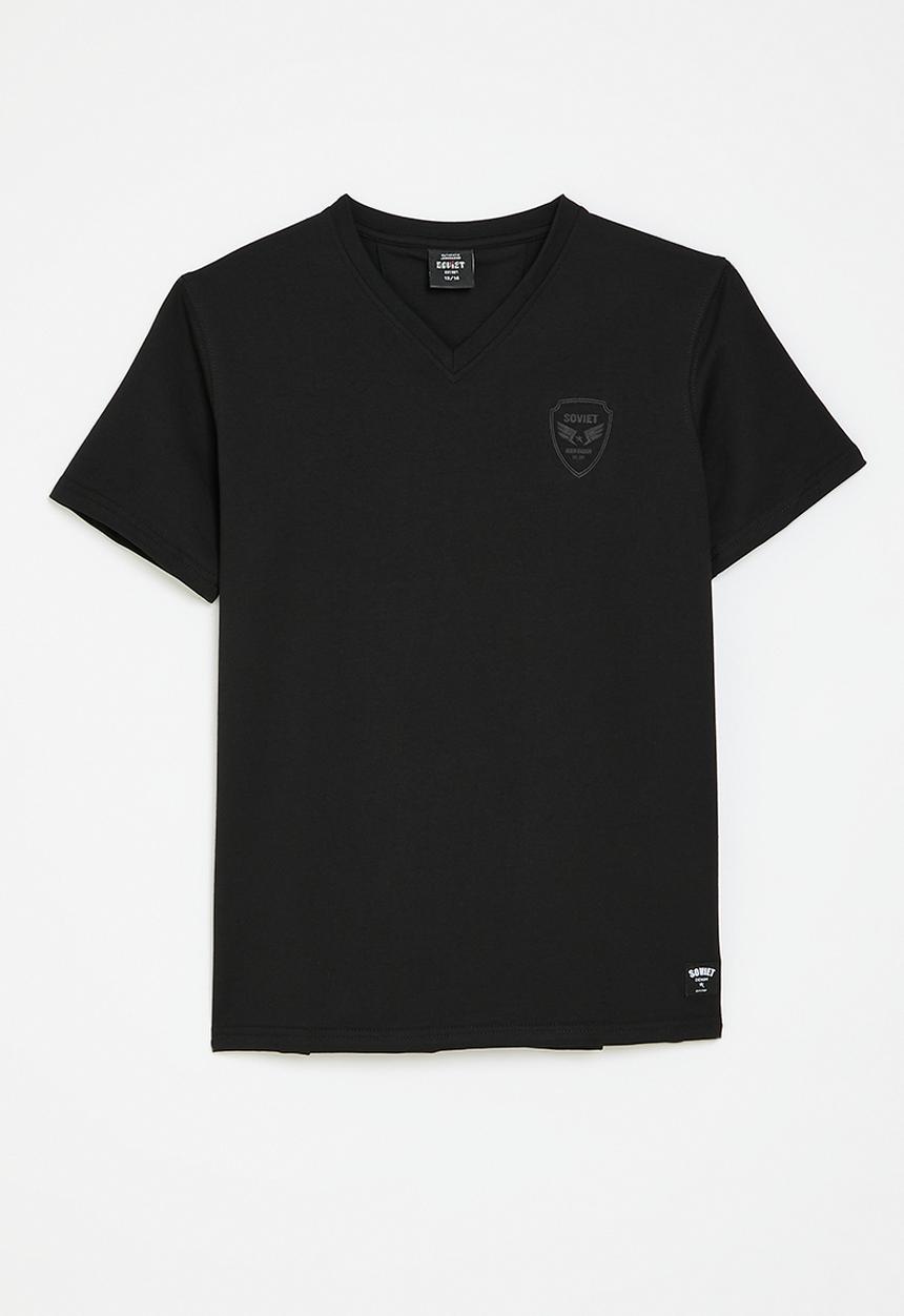 SOVIET - Boys v-neck fashion tee - black