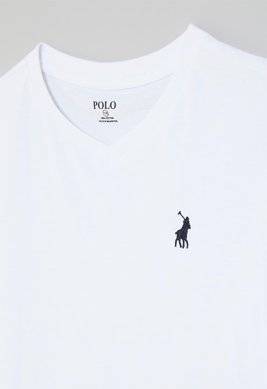 POLO - Boys james v neck tee - white