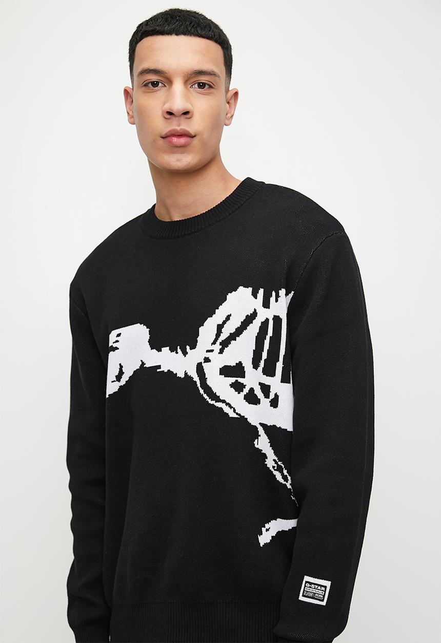 G-STAR - Running dog gr loose r knit - dk black