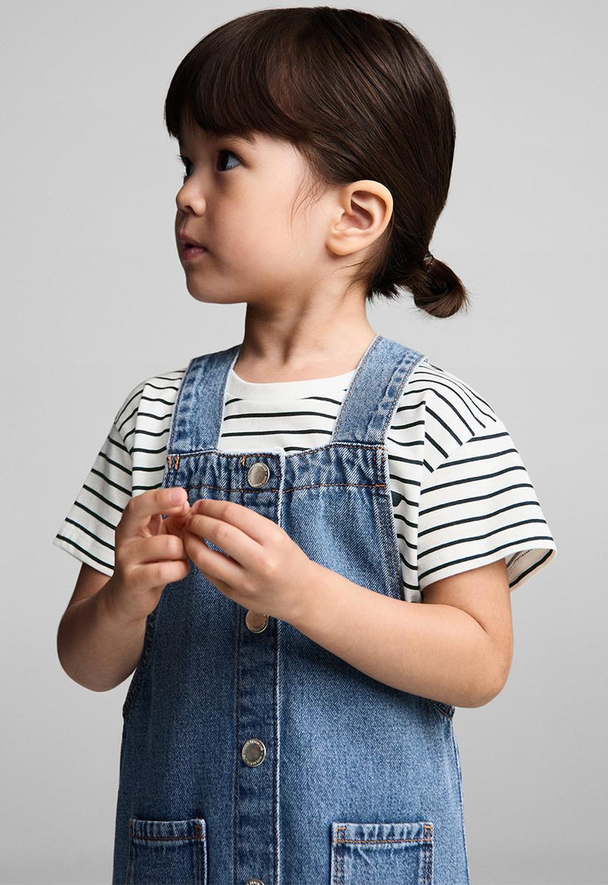 MANGO - Dungaree dress ruffi - open blue