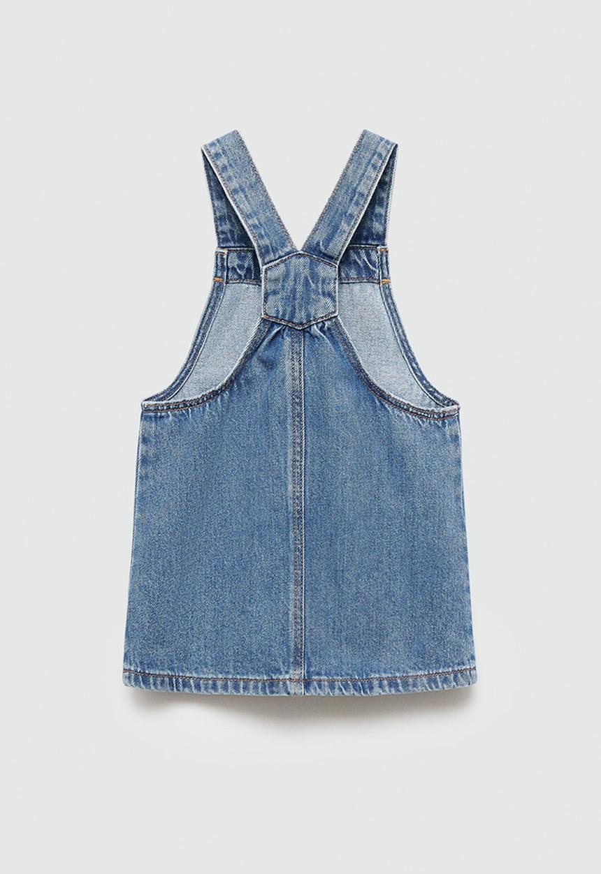 MANGO - Dungaree dress ruffi - open blue