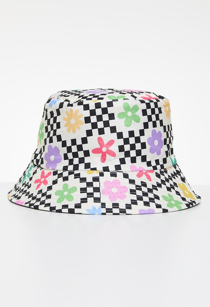 Pop Candy - Floral checkered bucket hat - multi