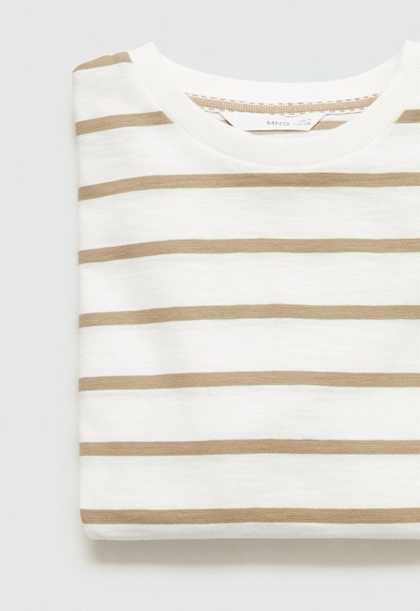 MANGO - T-shirt slub - light/pastel brown