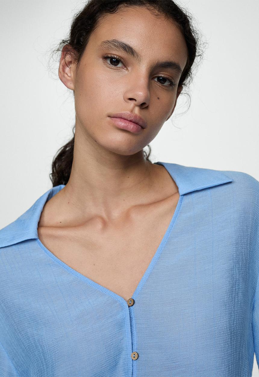 MANGO - Blouse mola - medium blue