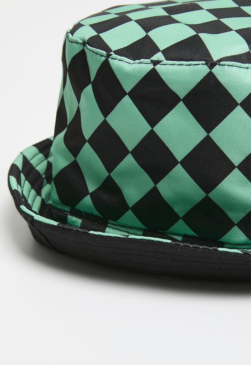 Pop Candy - Checker board bucket hat - green & black