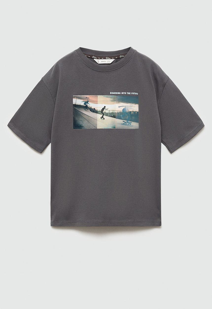 MANGO - T-shirt future - charcoal