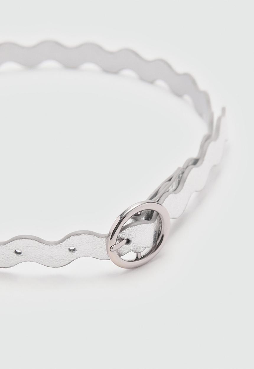MANGO - Belt twistb - silver