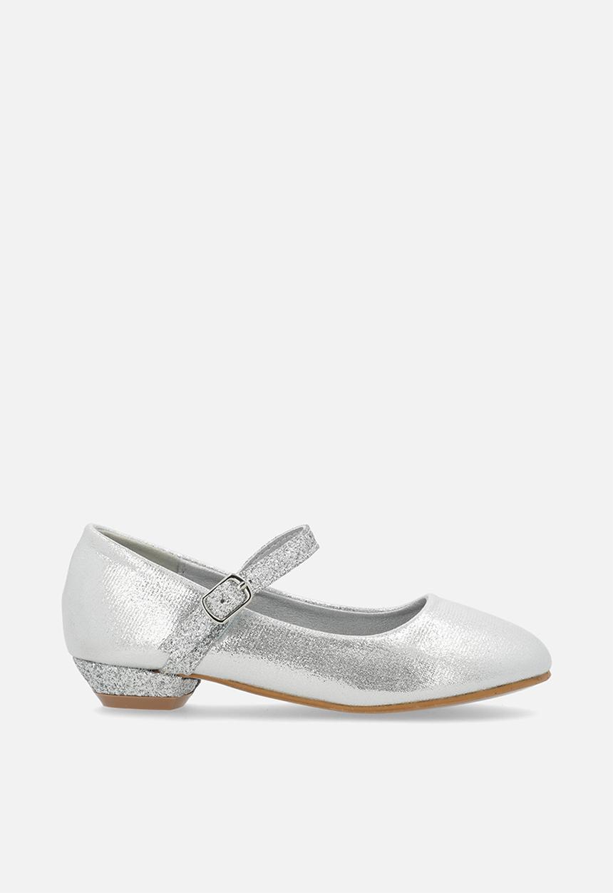 Pierre Cardin - Evie Girls Glitter Low Heel-Silver