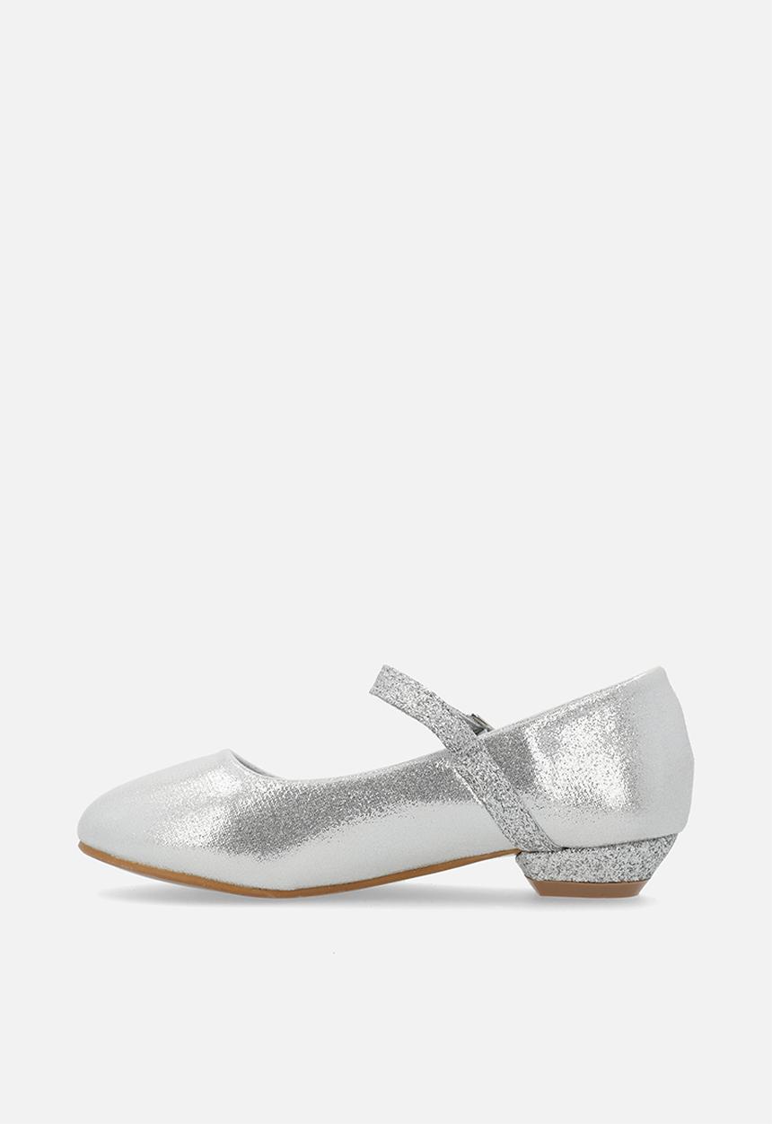 Pierre Cardin - Evie Girls Glitter Low Heel-Silver
