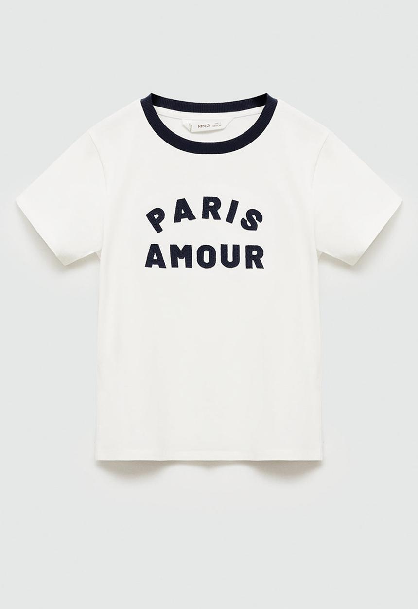 MANGO - T-shirt amour - natural