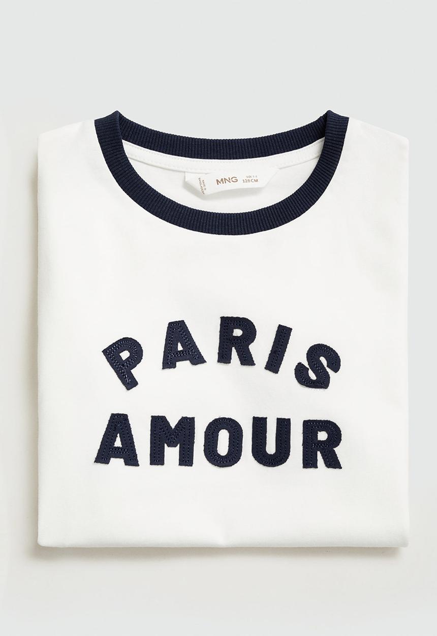 MANGO - T-shirt amour - natural