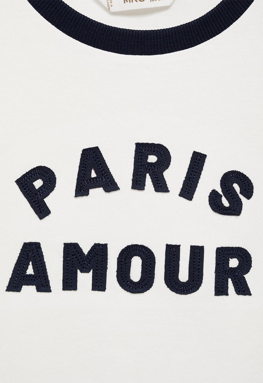 MANGO - T-shirt amour - natural