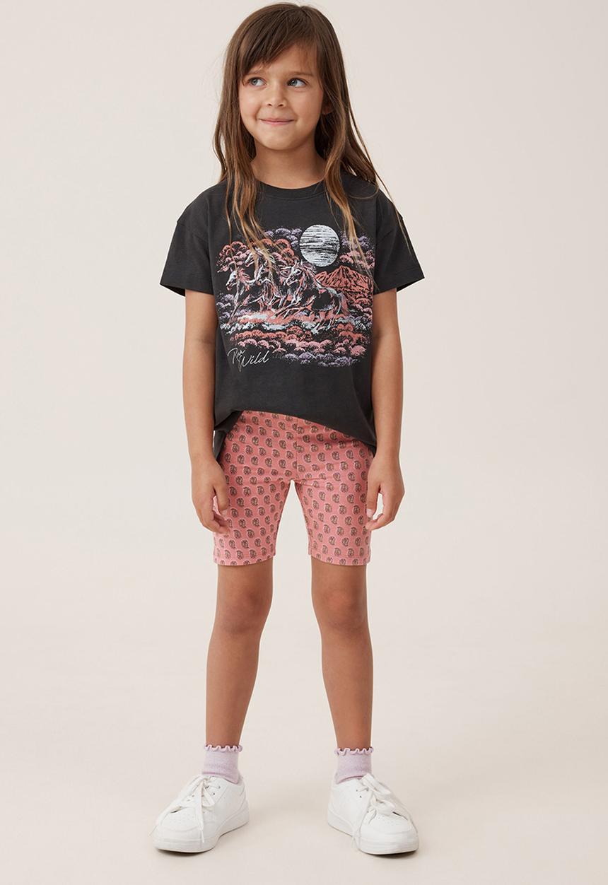 Cotton On - Hailey bike short - orange coral/perry paisley