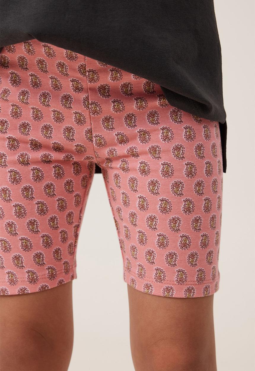 Cotton On - Hailey bike short - orange coral/perry paisley