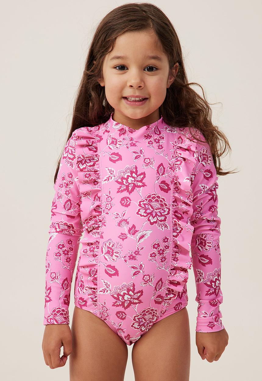 Cotton On - Lydia one piece - pink gerbera/frida folk floral