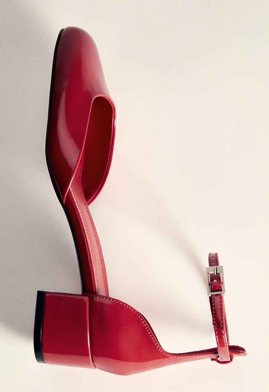 MANGO - Aelxa block heel - red