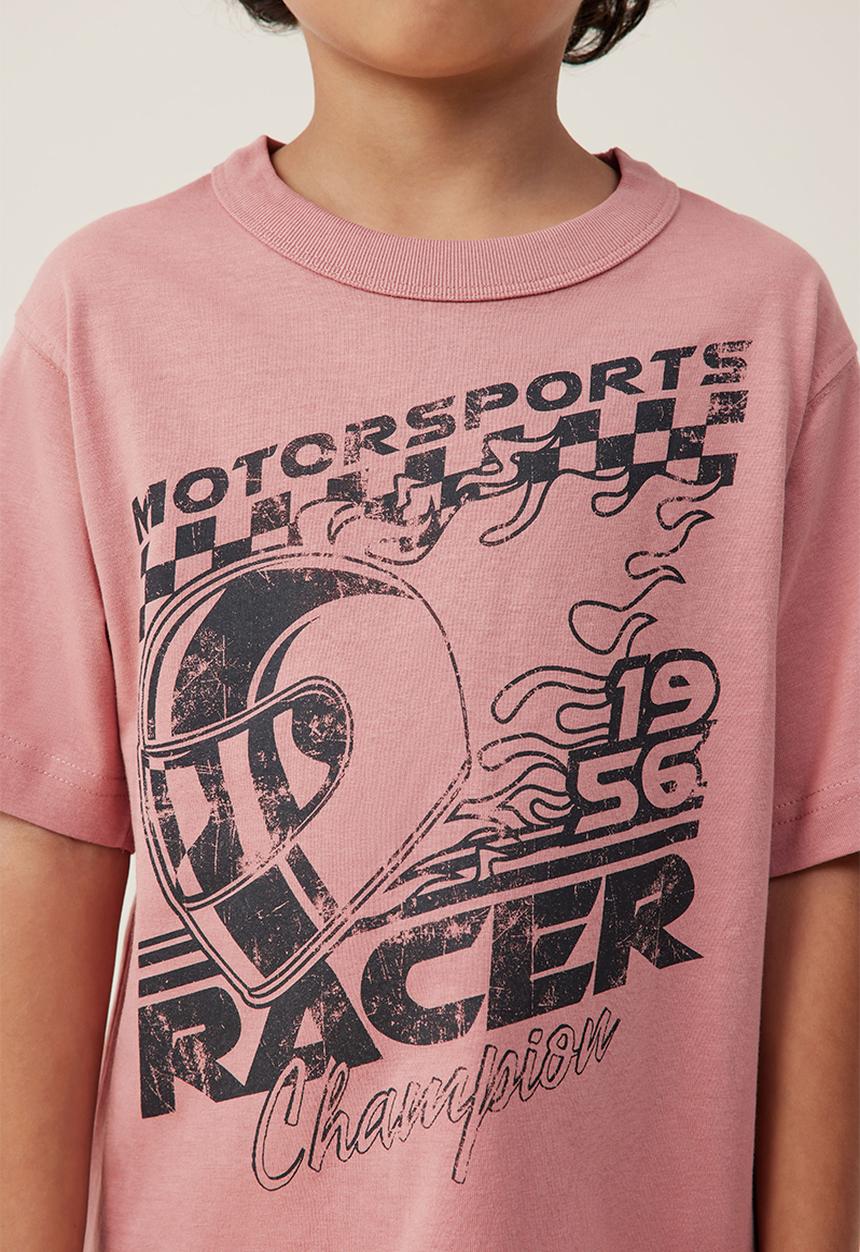 Cotton On - Jonny short sleeve graphic print tee - clay pigeon/1956 racer