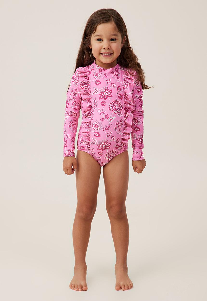 Cotton On - Lydia one piece - pink gerbera/frida folk floral