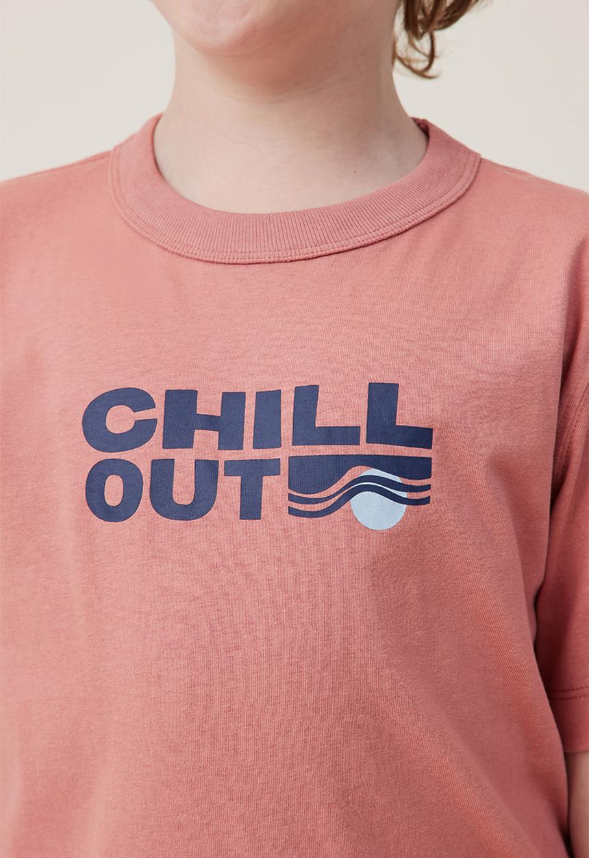 Cotton On - Jonny short sleeve graphic print tee - clay pigeon/chill out