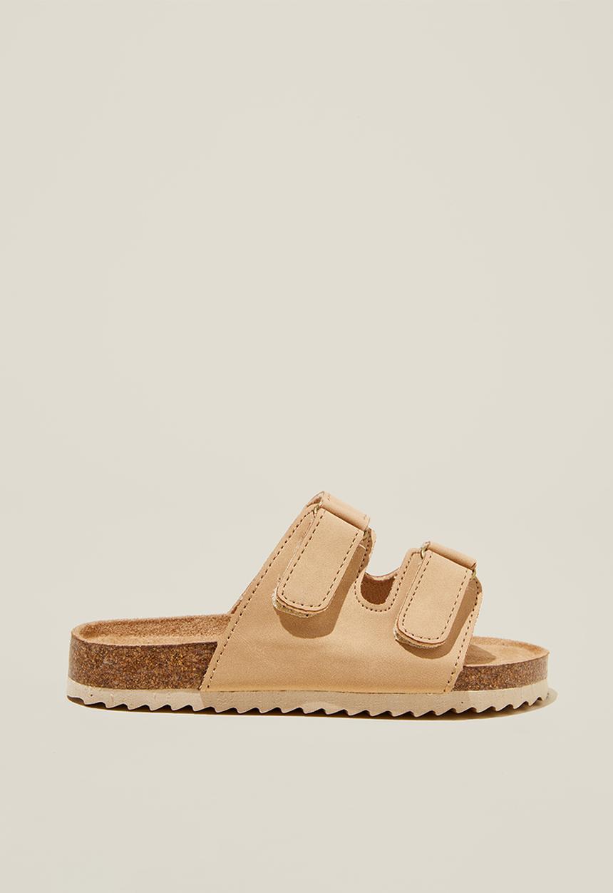 Cotton On - Frankie double strap slide - taupy brown