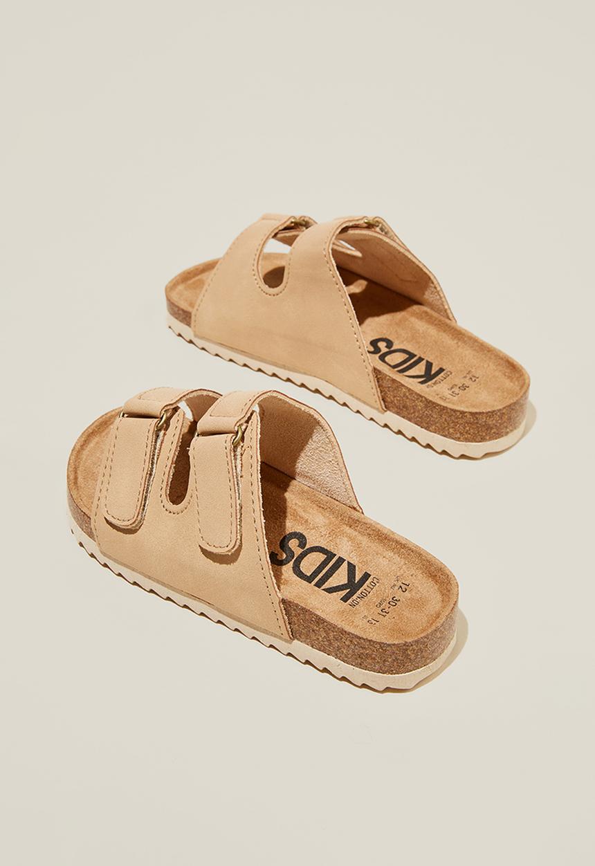 Cotton On - Frankie double strap slide - taupy brown