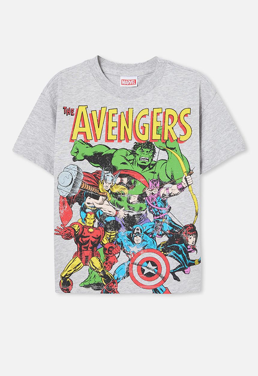 Cotton On - Avengers drop shoulder short sleeve tee - grey