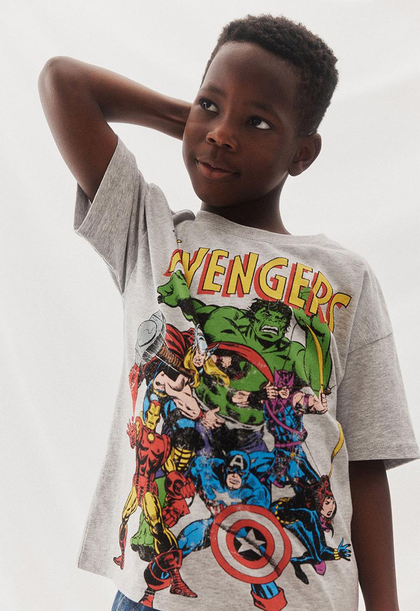 Cotton On - Avengers drop shoulder short sleeve tee - grey