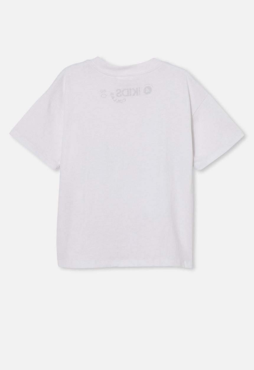 Cotton On - Barbie drop shoulder short sleeve tee - white
