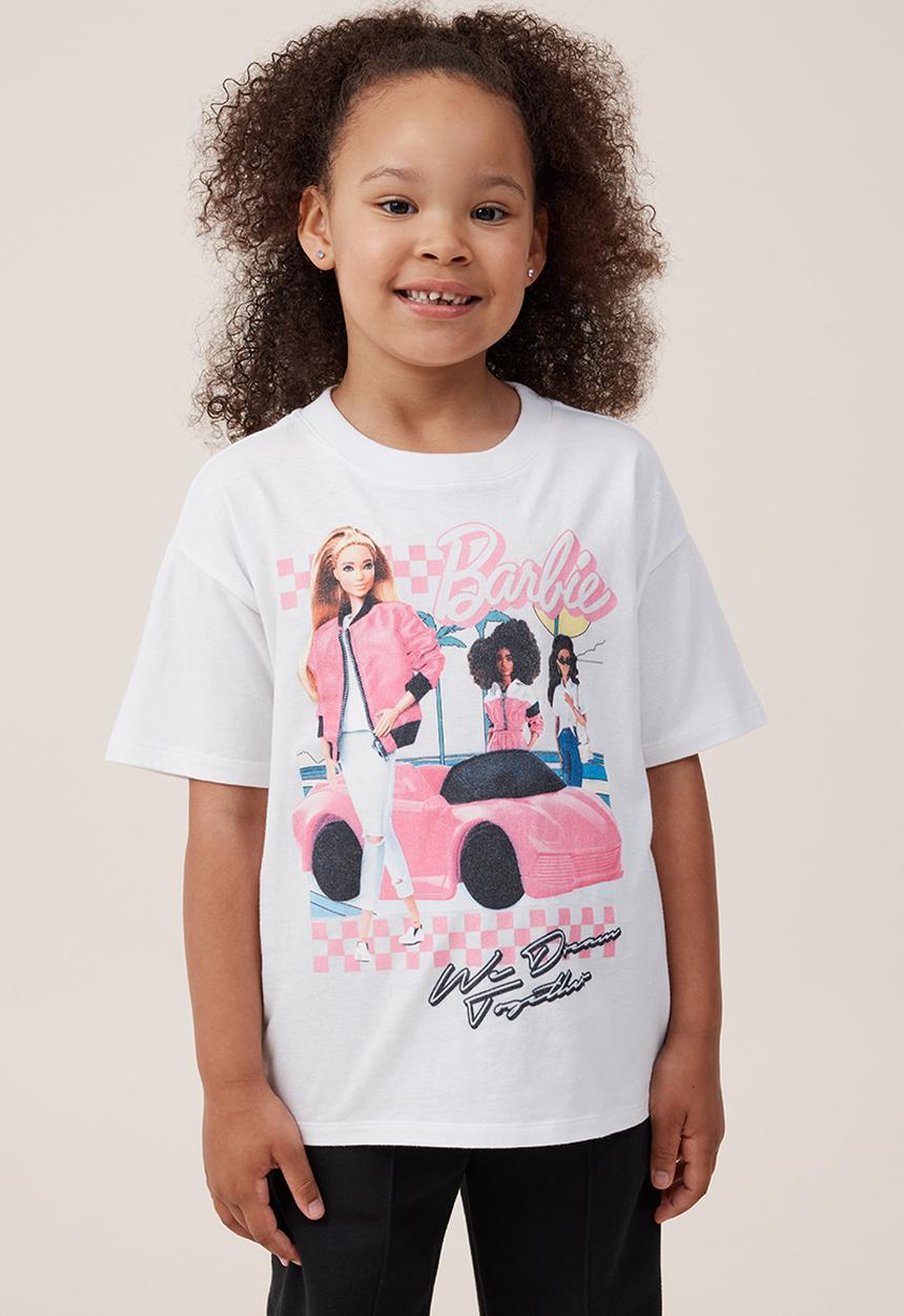 Cotton On - Barbie drop shoulder short sleeve tee - white