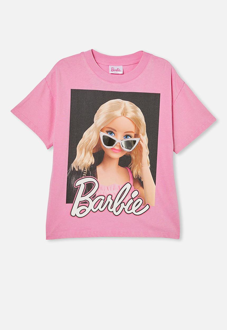 Cotton On - Barbie drop shoulder short sleeve tee - pink