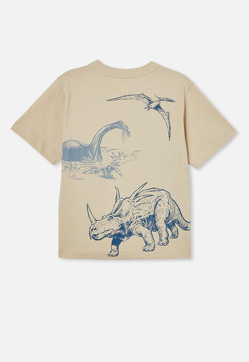 Cotton On - Jonny short sleeve graphic print tee - rainy day/dinosaurs