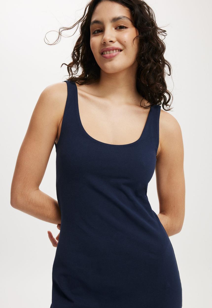Cotton On - Bella Scoop Mini Dress-Winter Night