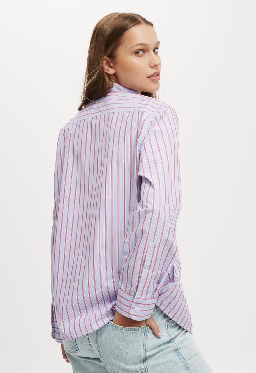 Cotton On - Heritage Shirt-Rai Stripe Red/Blue