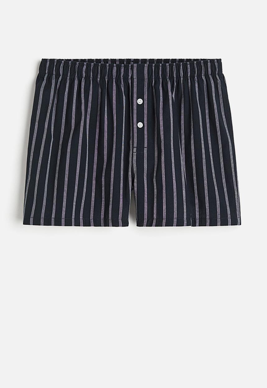 H&M - 5-Pack woven cotton boxer shorts - black striped