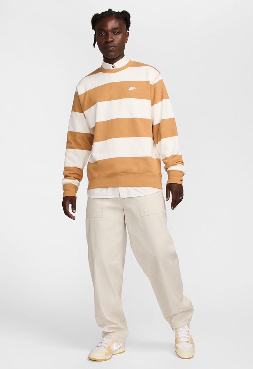 Nike - Nike Club Striped Heavyweight French Terry Crew - multi 
