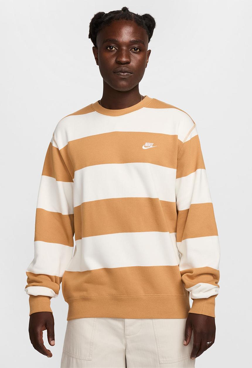 Nike - Nike Club Striped Heavyweight French Terry Crew - multi 