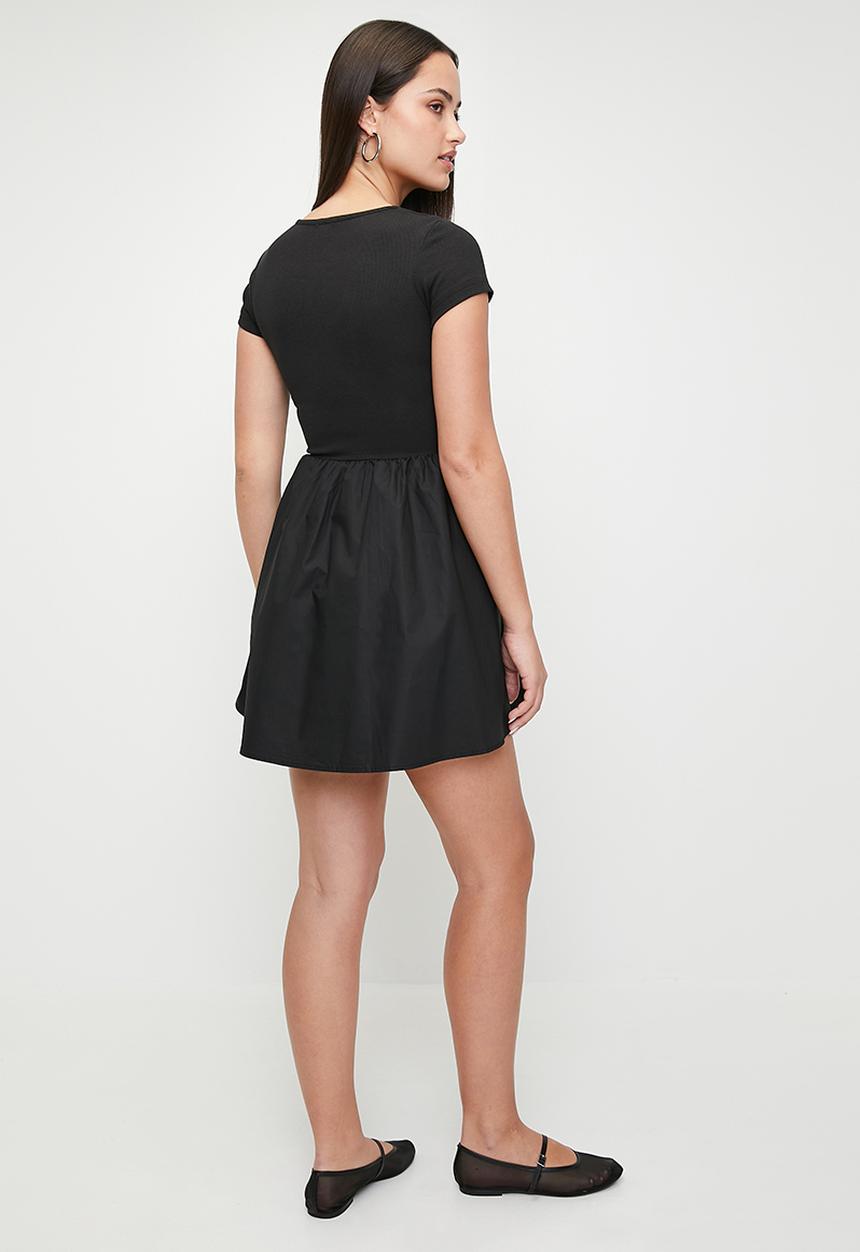 Cotton On - Romee Short Sleeve Mini Dress - Black