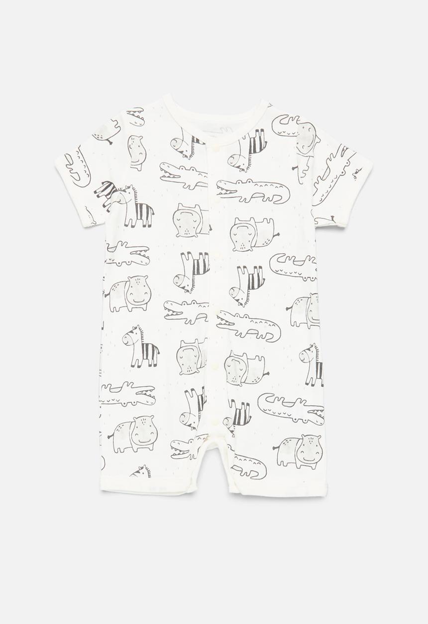 Pop Candy - Printed romper - white & black