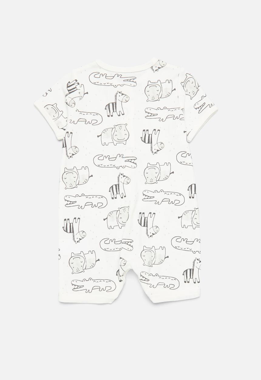 Pop Candy - Printed romper - white & black