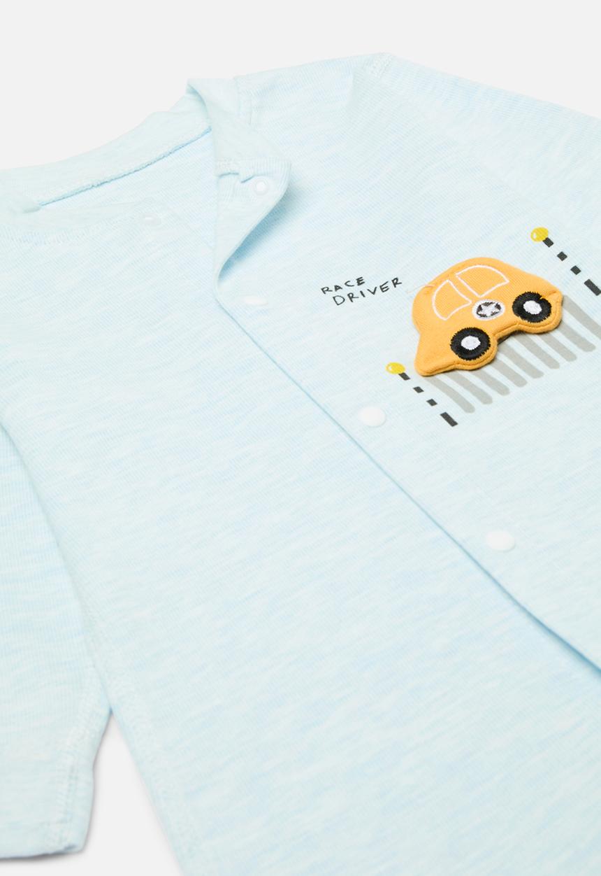 Pop Candy - Button down romper - light blue