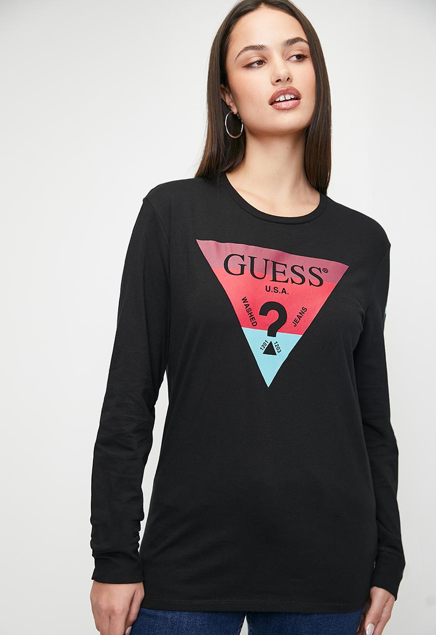 GUESS - Long sleeve cn guess tee - jet black