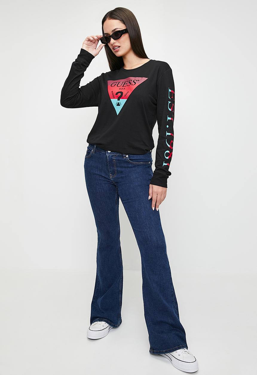 GUESS - Long sleeve cn guess tee - jet black