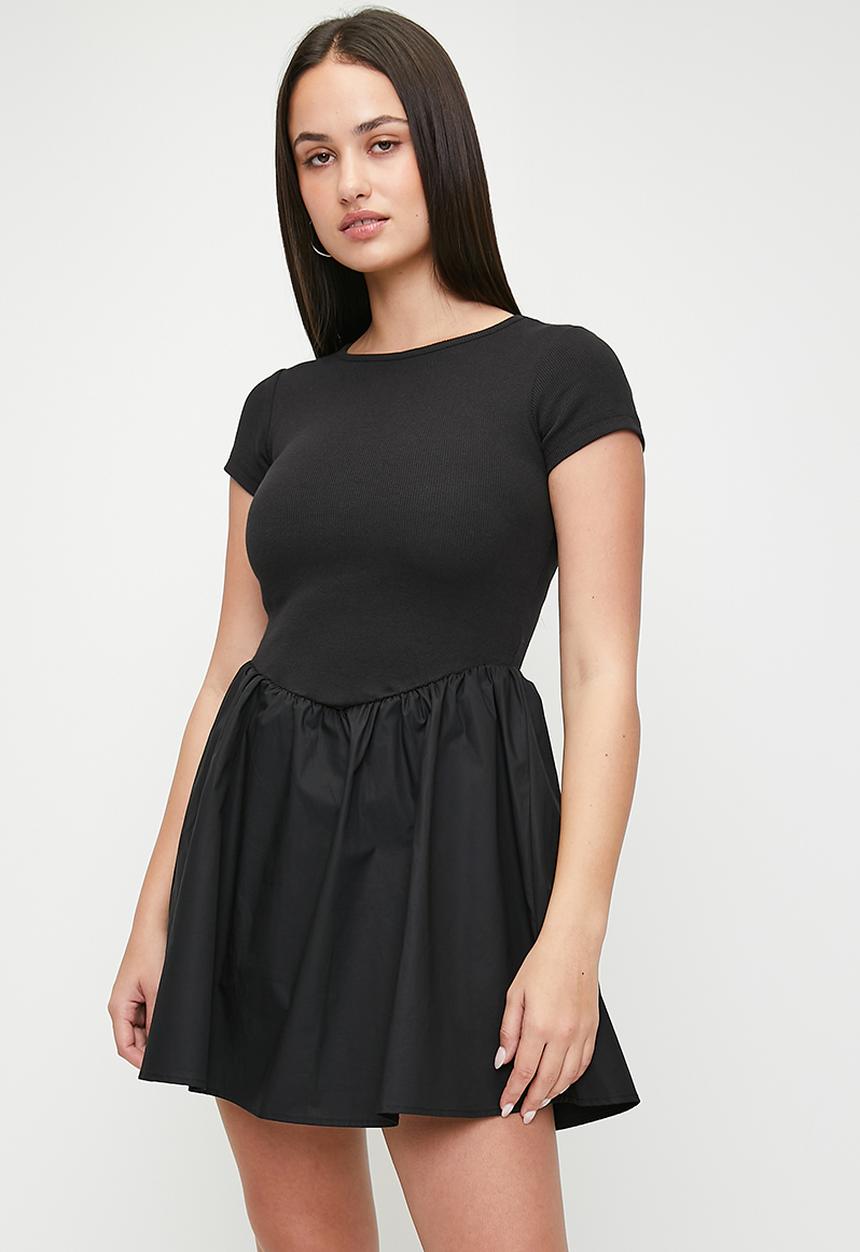 Cotton On - Romee Short Sleeve Mini Dress - Black
