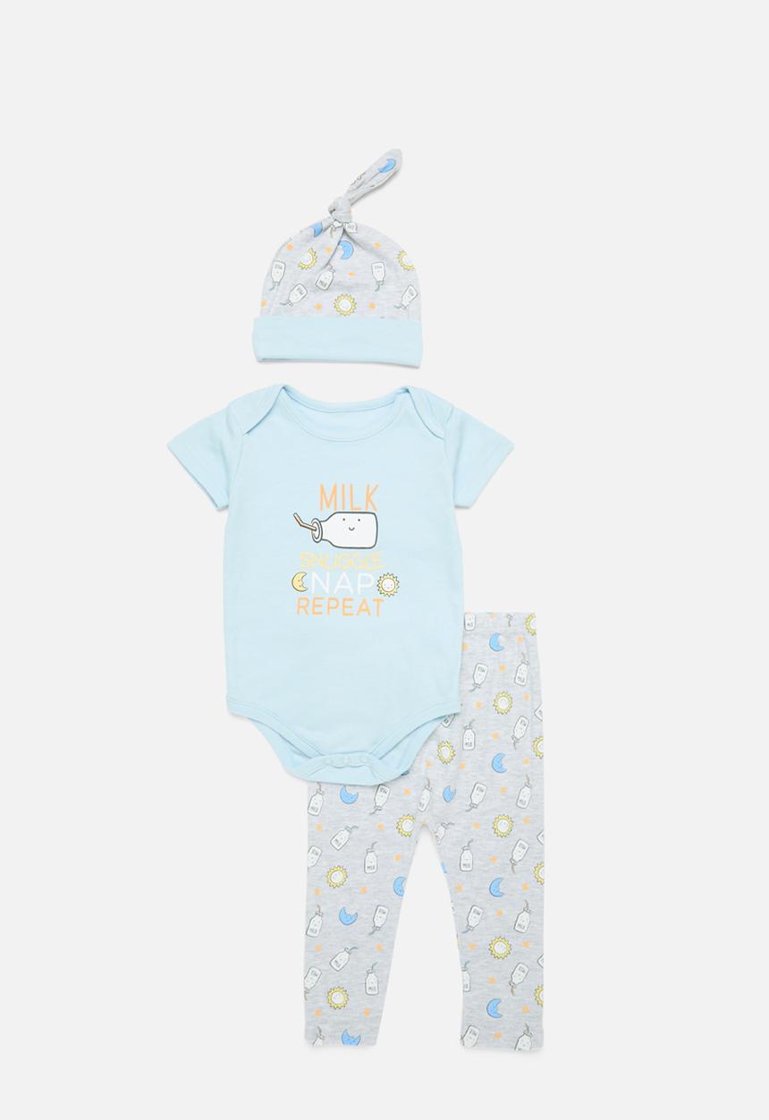 Pop Candy - Bodyvest legging & hat set - blue & grey