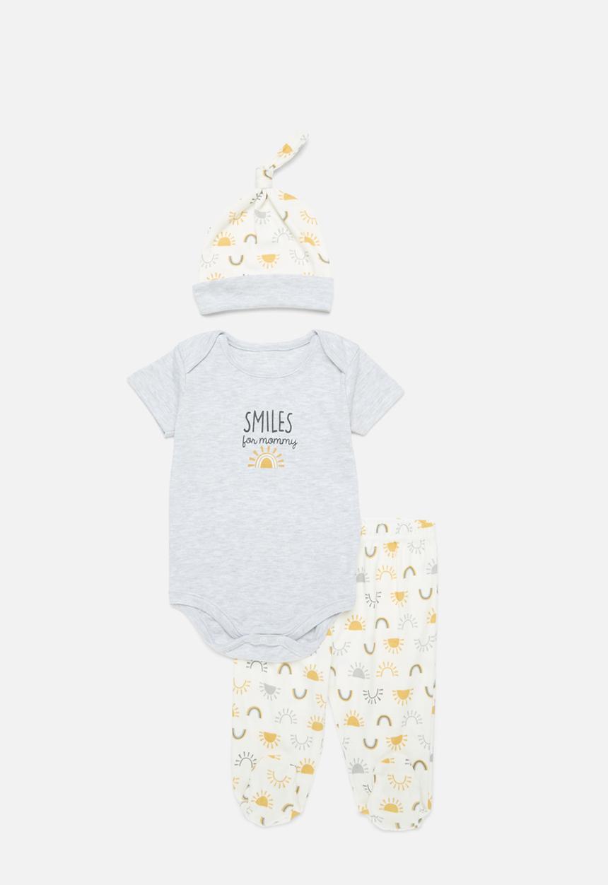 Pop Candy - Bodyvest legging & hat set - ecru & grey