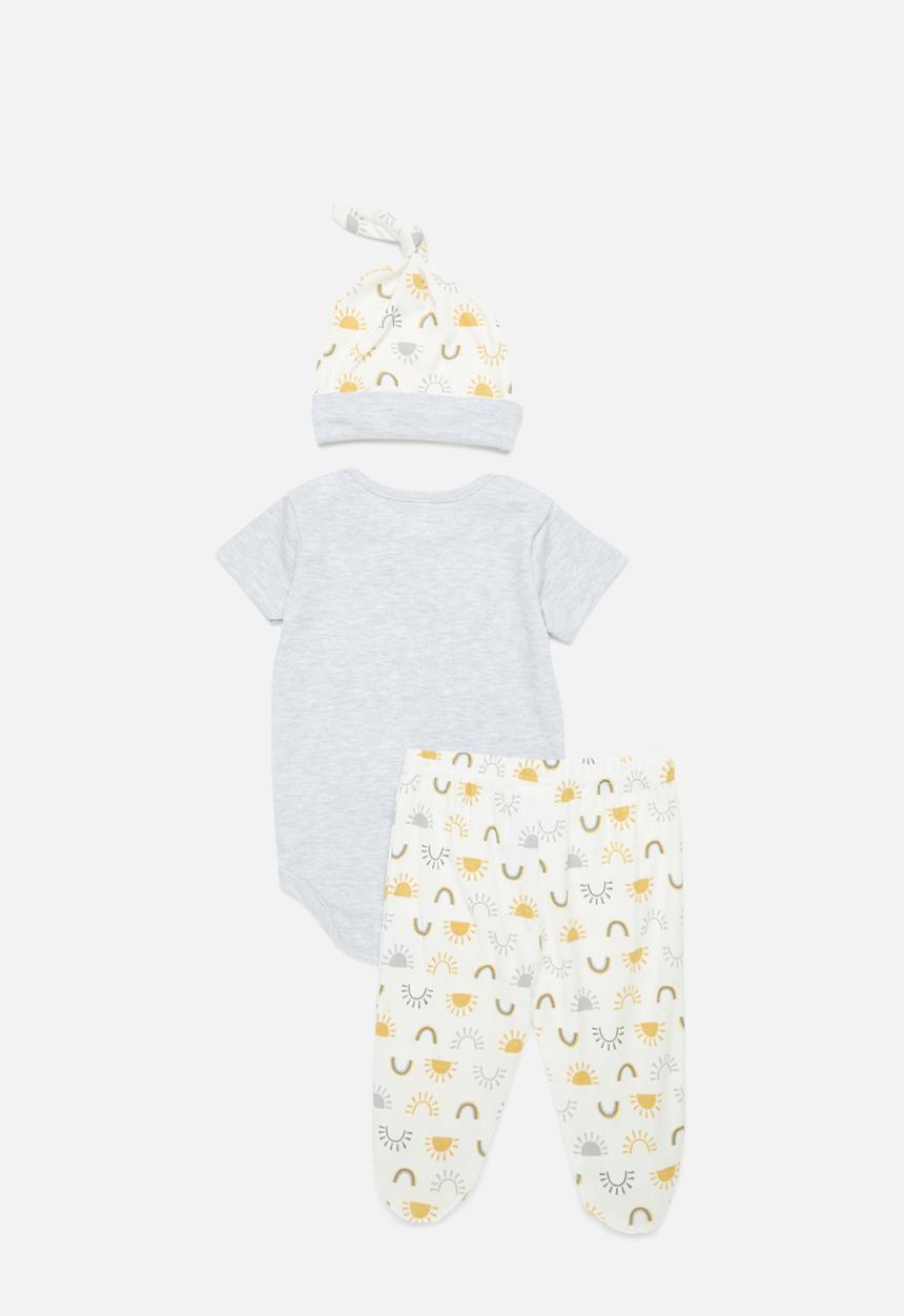 Pop Candy - Bodyvest legging & hat set - ecru & grey